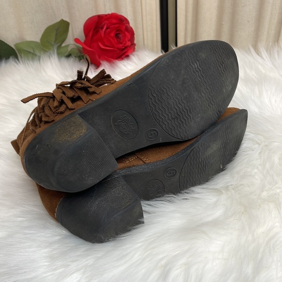 ❗️SOLD❗️FADDED GLORY- TAN FRINGED ANKLE BOOTS OR BOOTIES 5 - Picture 10 of 10